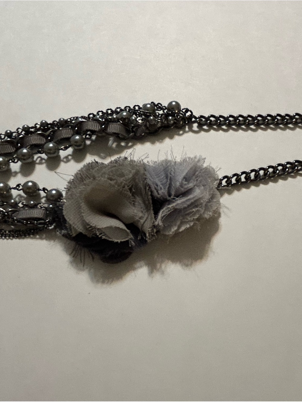 Gray Floral Chain Necklace - Women Accessories